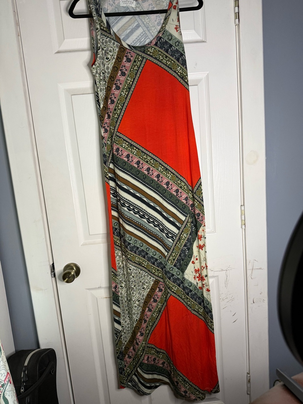 Patchwork maxi VELVET By Graham & Spencer Sleeveless Maxi Dress Medium